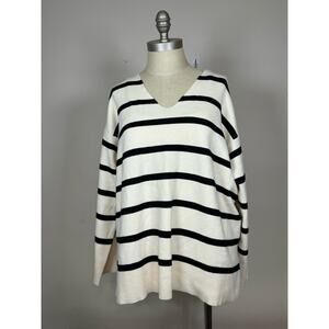 Vero Moda Curve Striped Sweater in Ecru Women’s Size Extra Large XL USED
